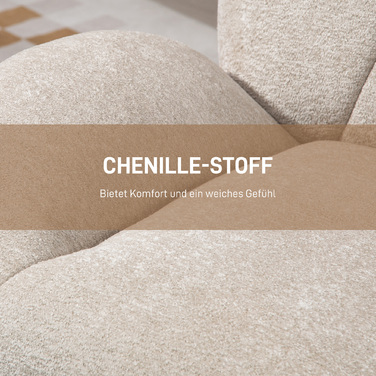 Обертовий м'який стілець, акцентний стілець з наповнювачем з ПП-бавовни, тканинне покриття, сталеве підстав'я, кремово-білий