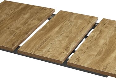 Розсувний обідній стіл B&D LARS 120-160 x 80 см для кухні/їдальні, стиль Industrial Modern, колір дикий дуб/чорний