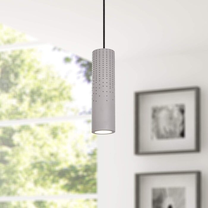 Світлодіодний підвісний світильник Paco Home, GU10, лампа для вітальні, їдальні, кухні, регулюється по висоті, колір лампочка (бетонно-сіра, без лампочки)