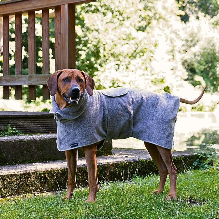 Халат для собак CANICOAT, 100 бавовна, сертифікований Oeko-TEX (розмір 7, світло-сірий)