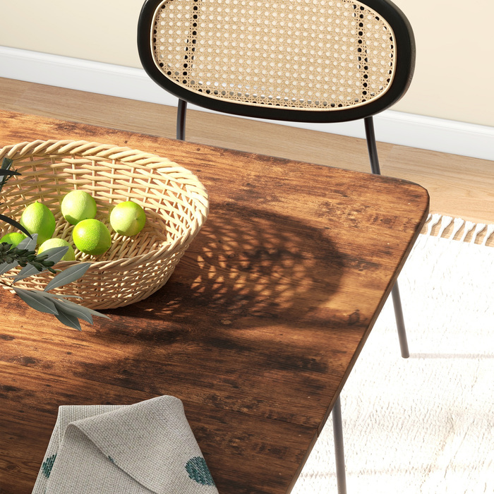 Розкладний обідній стіл, мобільний розкладний стіл на 6 осіб, з полицею, витримує до 50 кг, розміри 130 x 80 x 74 см, темно-коричневий