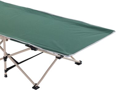 Похідне ліжко Outsunny з сумкою для зберігання, складне кемпінгове ліжко, кемпінговий шезлонг, в т.ч. сумка для перенесення, сталевий Оксфорд, 190 x 68 x 52 см (зелений)