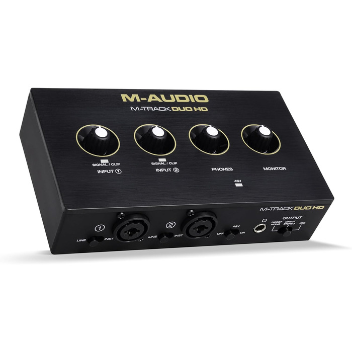 Аудіоінтерфейс M-Audio M-Track Duo для запису, стрімінгу та подкастів - 2 XLR/Line входи, 192kHz, з програмним забезпеченням