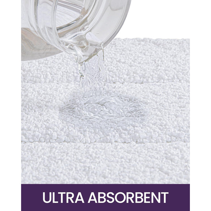 Килимок для ванної кімнати DEXI, білий, 40x61 см, преміум-якість, антиковзаючий, швидковисихаючий, для ванни та душу