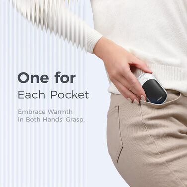 Електричні грілки для рук OCOOPA 2 шт. з магнітною основою, 5000mAh, 3 режими нагріву, компактні, для рукавичок, сумки, зимові аксесуари, подарунок для чоловіків та жінок, чорний/білий