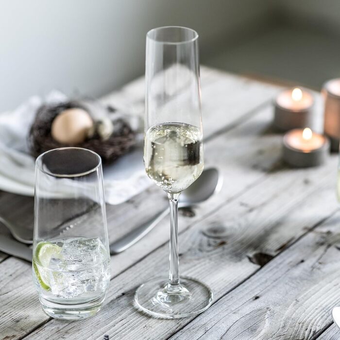 Набір для романтичного вечора Zwiesel Glas Date Night Pure (4 шт.): келихи для шампанського (297 мл) та червоного вина (540 мл), Tritan®-кришталь, Made in Germany
