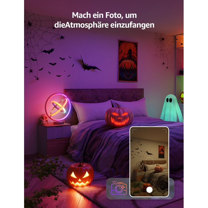 Lepro AI Розумна лампа TB2, Персоналізований світловий дизайнер на основі AI, Синхронізація з музикою/Керування через додаток, Настільна лампа з регулюванням яскравості, RGB+IC технологія, Сумісна з Alexa/Google, Без пульта керування, Ключ скрипки (Planet