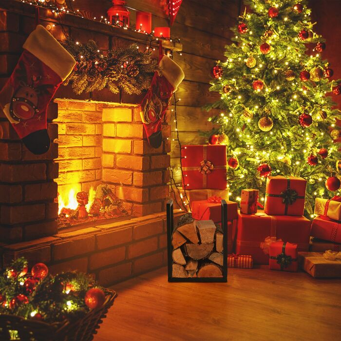 Стильна металева полиця для дров Relaxdays