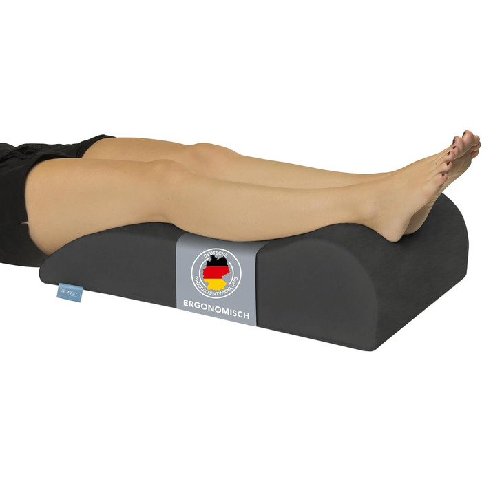 Подушка для підйому ніг XDREAM | Ергономічна | Підтримує та знімає навантаження | Знімна та пральна наволочка | Сертифікат Öko-Tex | Сірий антрацит