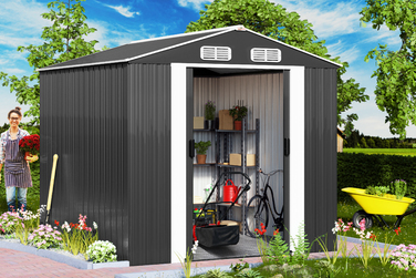 Садовий сарай Антрацит Метал 312x257x178см