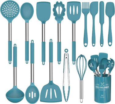 Набір кухонного інвентарю Umite Chef, 15 предметів: силікон, нержавіюча сталь, антипригарне покриття, BPA-free