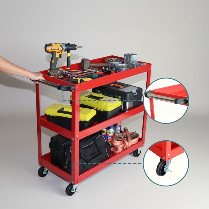 Робочий візок Relaxdays з 3 ящиками