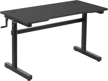 Комп'ютерний стіл Регульований по висоті ручний кривошипний підйомник Стоячий стіл Офісний стіл Регульовані підставки для ніг Металевий чорний 120 x 60 x 72-117 см