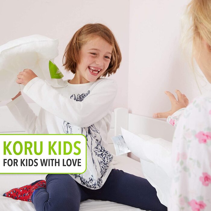 Дитяча подушка Koru Kids® 40x60 см – 100% бавовна, Oeko-Tex, Made in Germany, наповнювач 100г пуху