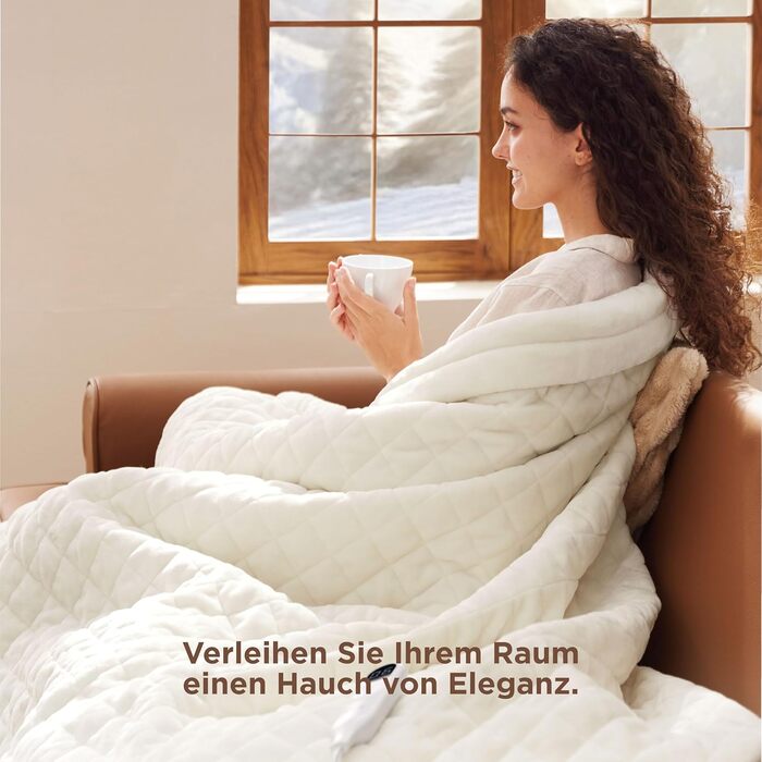 Електрична ковдра BEDSURE з автовимкненням, 130x180 см, сіра - ідеальний подарунок для мами на Різдво