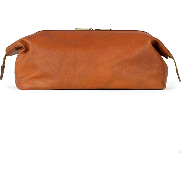 Сумки вінтажна шкіряна косметичка Ben M, сумка туалетного приладдя для жінок і чоловіків - коричнева (Braun Xl)