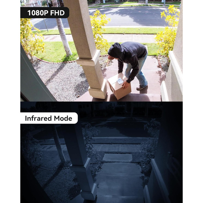 Відеодзвінок CPVAN з Wi-Fi, 2K HD камера, бездротовий, з PIR-датчиком руху, 2-сторонній аудіо, підтримка Alexa, SD-карта та хмарне сховище