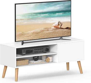 Тумба під телевізор VASAGLE LTV120T46, 120 см, для телевізорів до 55 дюймів, білий колір, тумба під ТВ, промисловий дизайн