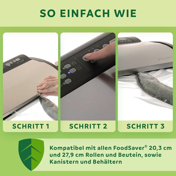 Вакууматор FoodSaver V2860 для сухих та вологих продуктів, 100 Вт, сріблясто-чорний