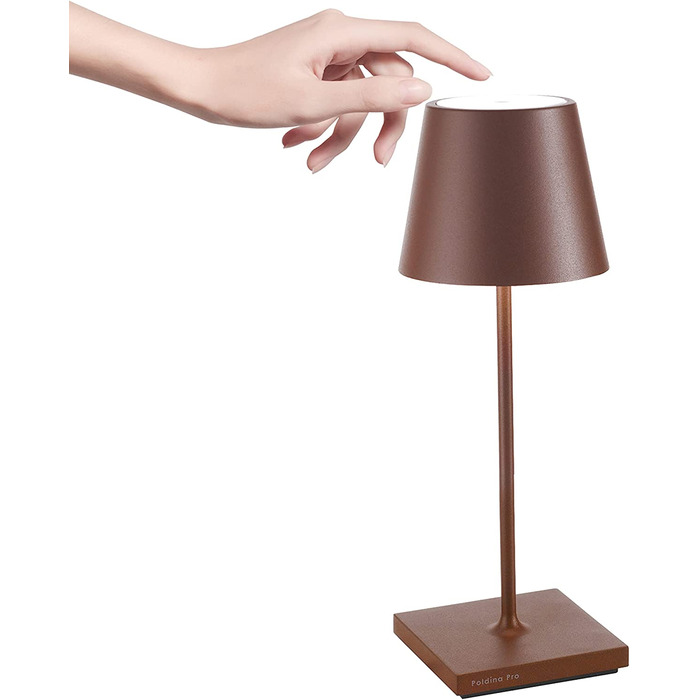 Zafferano Poldina Pro Mini: Бездротова LED-лампа для дому та вулиці, білий колір, сенсорне керування, 30 см, з зарядним пристроєм