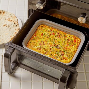 Фритюрниця повітряна Panasonic NF-CC500SXE з вікном, 80–200 °C, 9.6 л, 11 програм, LCD-дисплей, функція пари, ETM Award 2024, легко миється, сірий матовий колір