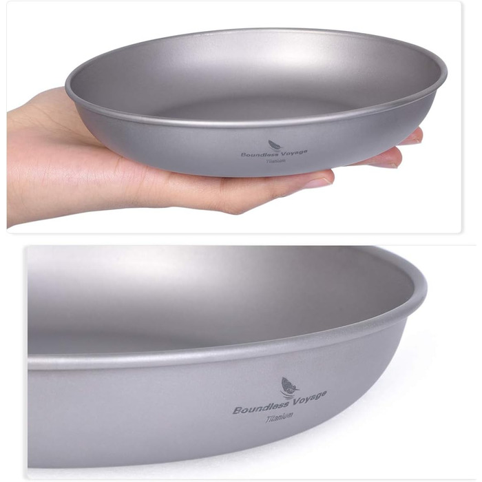 Тарілка для кемпінгу iBasingo Titan Teller 18.5 см: міцна, легка, з нержавіючої сталі, для пікніка та приготування їжі