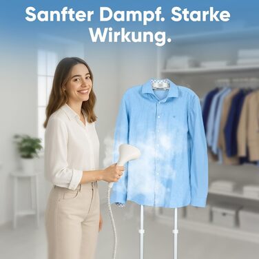 Clatronic® Вертикальний відпарювач | Швидкий старт | Знімний резервуар 1,2 л | До 60 хв. роботи | 1600 Вт | Відпарювач | 3 режими | Для делікатних тканин | TDC 3809 білий