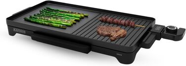 Електричний гриль-планка BLACK+DECKER BXGB2200E 2200W з регулюванням температури та антипригарним покриттям
