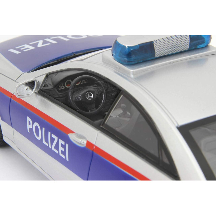 Модель Mercedes-Benz E350 Coupe 1:16 JAMARA 410023, 2.4GHz, срібно-червоний, поліцейська, зі звуковими та світловими ефектами