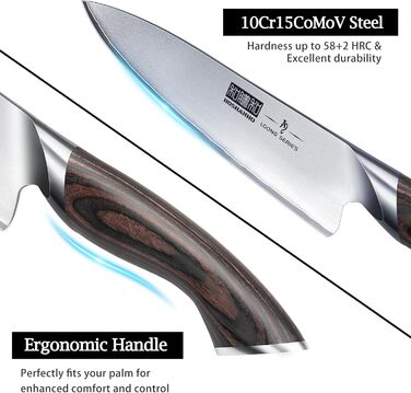 Набір кухонних ножів HOSHANHO: 5 штук, професійні, з нержавіючої сталі, для шеф-кухаря, ергономічні, у подарунковій коробці