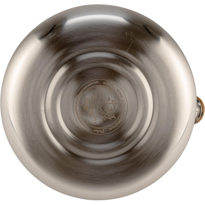 Чайник Karl Hausmann 3L з автоматичним свистком - сріблястий, з нержавіючої сталі для індукційних, газових та електричних плит