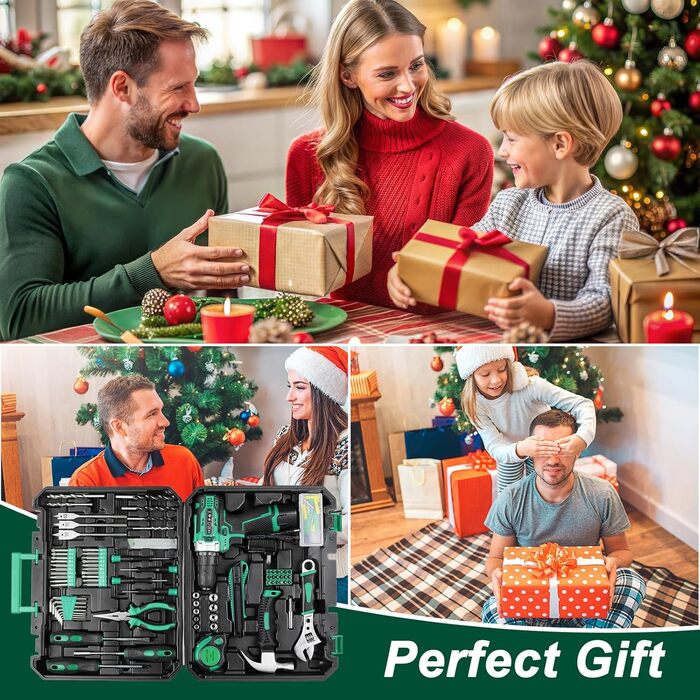 Набір інструментів TLGREEN з акумуляторною викруткою 12V, 138 предметів: для ремонту, побуту та DIY