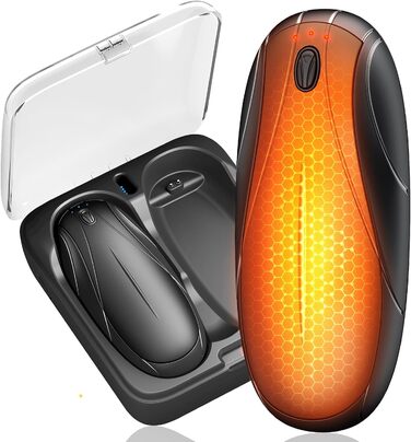 Електричний грієчка для рук 2-в-1 з магнітною основою та зарядним пристроєм, 14000mAh, 3 режими нагріву, для жінок, чоловіків, сімей, гольфу, полюванню та кемпінгу, чорний N7