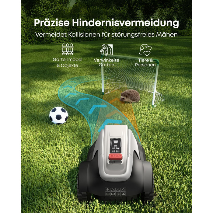 Робот-газонокосарка eufy E15 без дроту, до 800 м², TrueVision, навігація, уникнення перешкод, керування через додаток