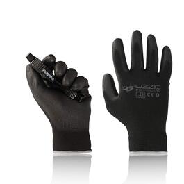 Пар робочих рукавичок Кріплення будівельних рукавичок з покриттям PU EN388 з затискачем для рукавичок (L9, чорний), 20