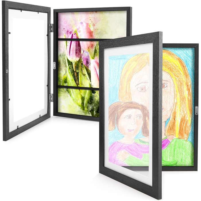 Рамки для дитячих малюнків A4 Kromapolis, 2 шт., екологічне MDF, дерев'яний колір (чорний)