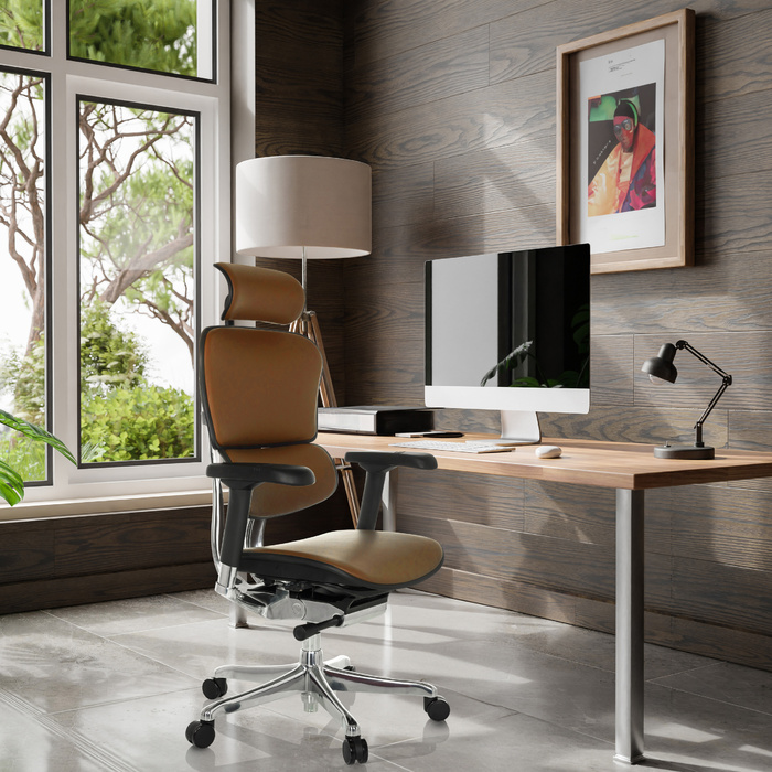 Крісло офісне / Керівне крісло ERGOHUMAN GEN2 шкіра темно-коричневе hjh OFFICE