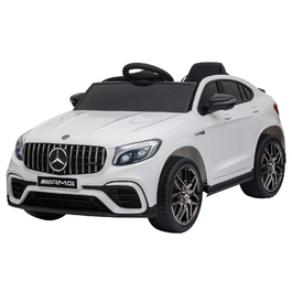 Дитячий електромобіль HOMCOM Mercedes-Benz AMG GLC63S COUPE, ліцензована модель, 12V, з пультом дистанційного керування, ременем безпеки, 2 x 35W двигуни, MP337-60, білий, розміри: 115 x 70 x 55 см. (Для дітей віком 6-12 років)
