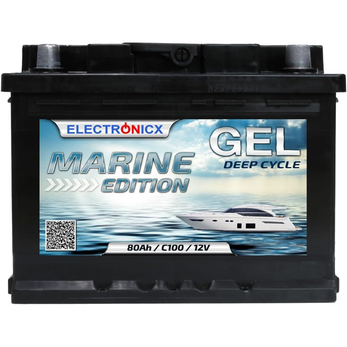 Гелева батарея 12 В 140 Ач Marine Edition технологія GEL, сонячна батарея для човна, автофургони, міцна надійна батарея для кемпінгу на човні Sola (80 Ач)