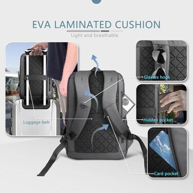 Чоловічий рюкзак для ноутбука Heroic Knight: діловий, з USB-зарядкою, захист від крадіжок, 17,3