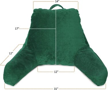 Подушка-крісло Clara Clark з підлокітниками для дітей та дорослих – преміум подушка з піною з пам'яті для перегляду телевізора та відпочинку – середнього розміру, колір хакі