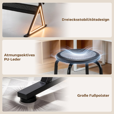 Регульований креслярський стіл з табуретом та шухлядами, білий