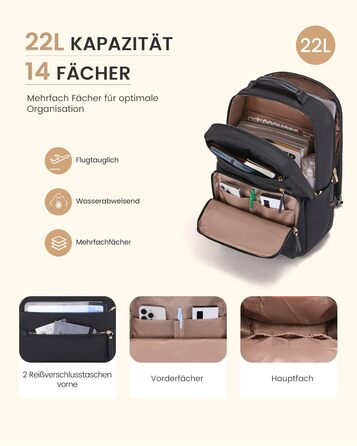 LOVEVOOK Рюкзак для ноутбука, водонепроникний, для жінок, для роботи, школи, подорожей (15,6 дюймів, сіро-зелений)