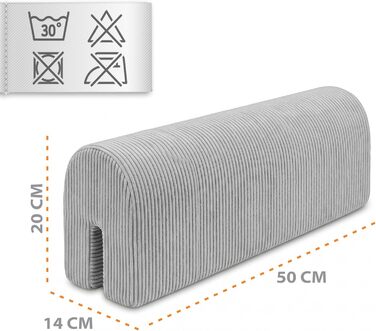 Захист для ліжечка дитячого Bettkantenschutz (50 см, світло-сірий) з м'яким бортиком Minky - бортик на ліжко, захист від випадання для малюків