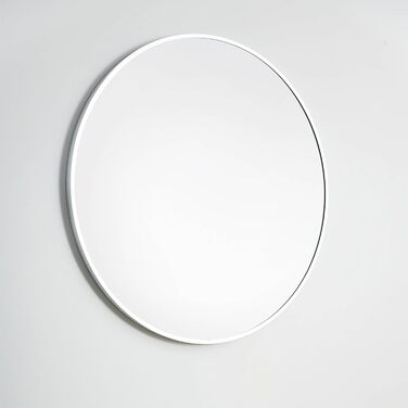 Круглий настінний дзеркало GOLD&CHROME: великий, 50x50 см, з гарантією 2 роки. Ідеально для ванної кімнати та макіяжу. Алюмінієвий, декоративний, великий дзеркало для ванної кімнати.