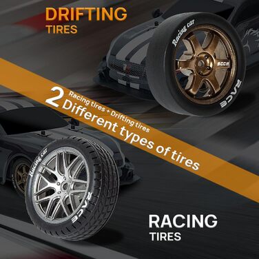 Радіокерований автомобіль 1:14 4WD Drift Car GT для дрифту, RC машина з пропорційним газ-гальмом, іграшка для дорослих та дітей (градієнт)