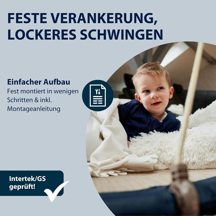 Шоукель HUDORA Nestschaukel Lounge - регульована висота, діаметр 90/110 см, до 150 кг, закрита сидіння, сімейна, для дому та саду (Midnight, 90 см, Single)