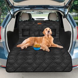 Чохол для багажника Looxmeer для собак з бічним захистом, чохол для собак для багажника автомобіля простий у догляді і стійкий до подряпин, Універсальний захисний килимок з сумкою для зберігання, чорний