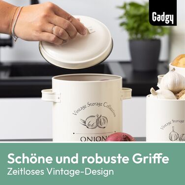 Набір контейнерів для зберігання картоплі, цибулі та часнику Gadgy | 3 шт. | Сільський стиль