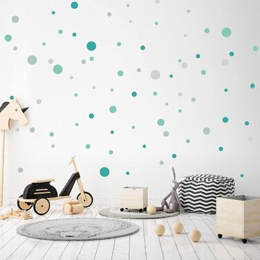 Клейких точок кола точки наклейка на стіну дитяча спальня наклейка на стіну дитяча кімната Фольга декоративна самоклеюча пастель для хлопчиків і дівчаток (Y035 - 7 м'ята бірюзово-сірий), 100